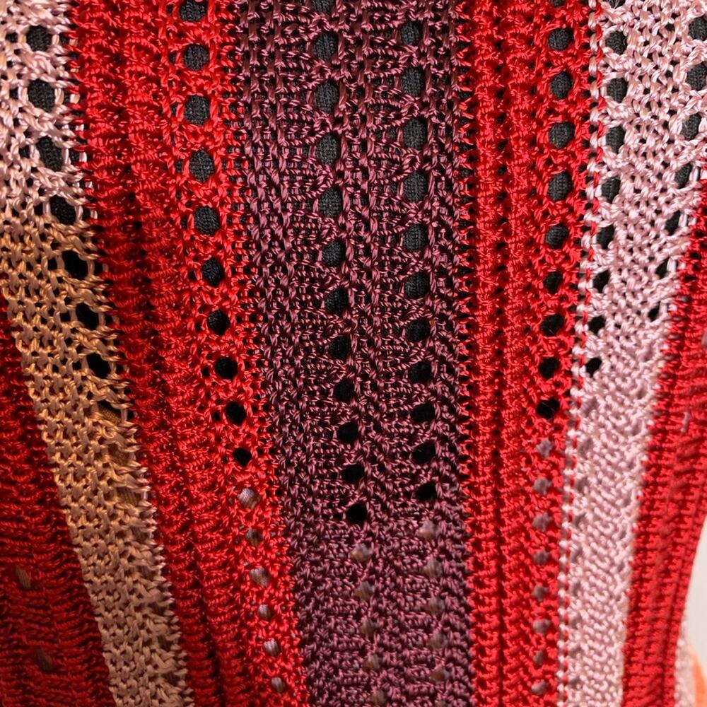 Free People Katie red orange crochet floral sleeveless dress size Small NWT - Picture 6 of 14